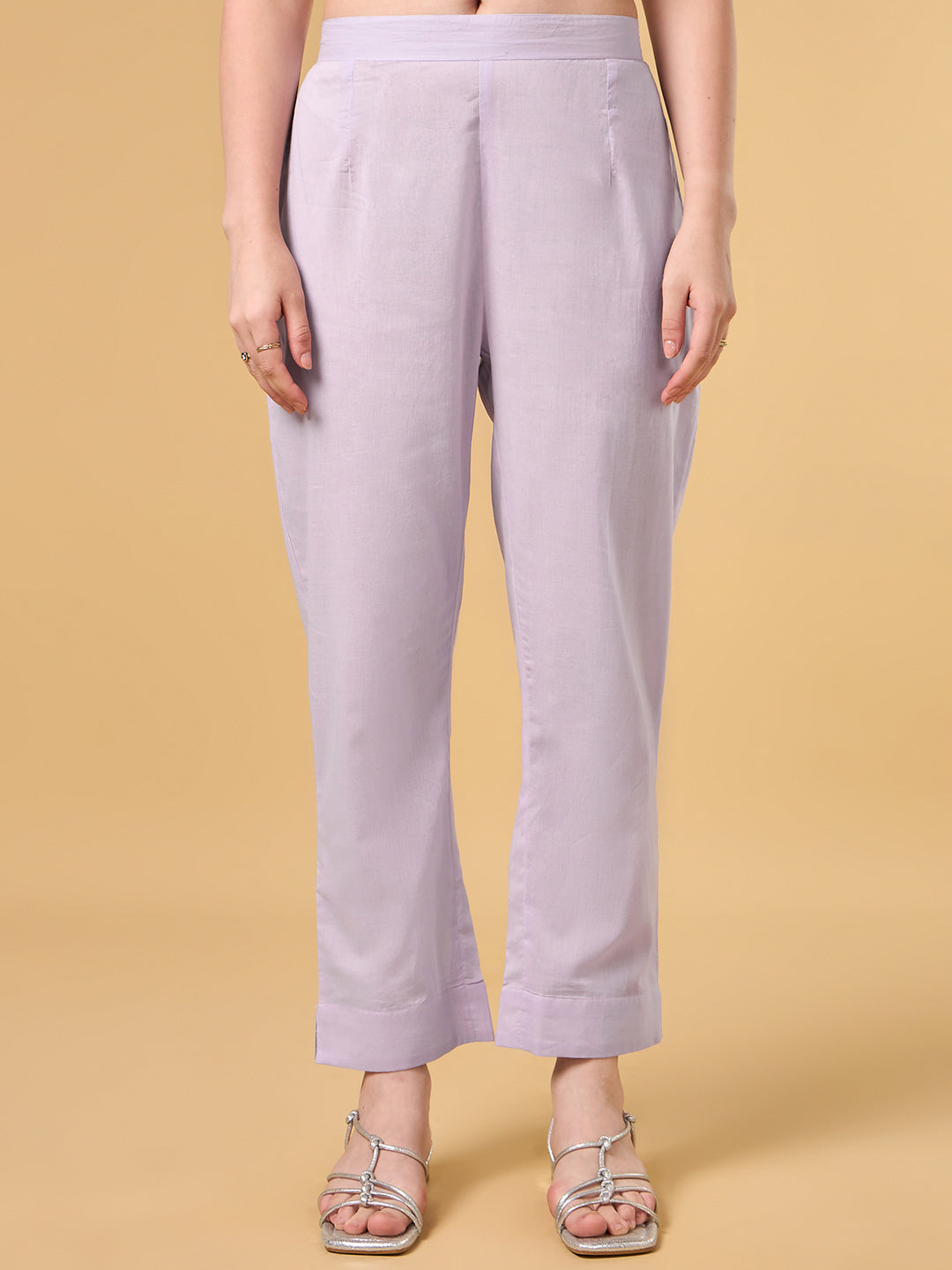 Pastel Mauve Brush Painted Cotton Suit
