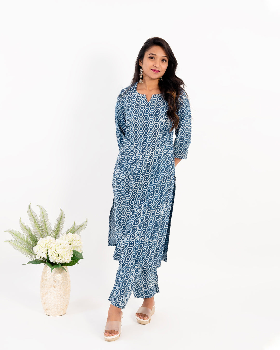 Indigo Bagru Print Cotton Co-ord Set