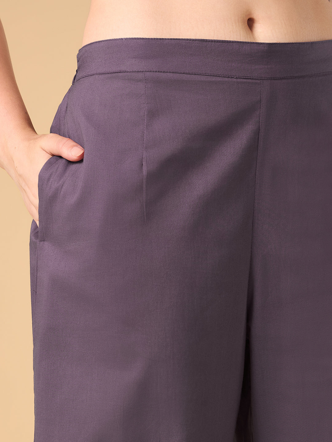 Grape Wine Solid Cotton Suit