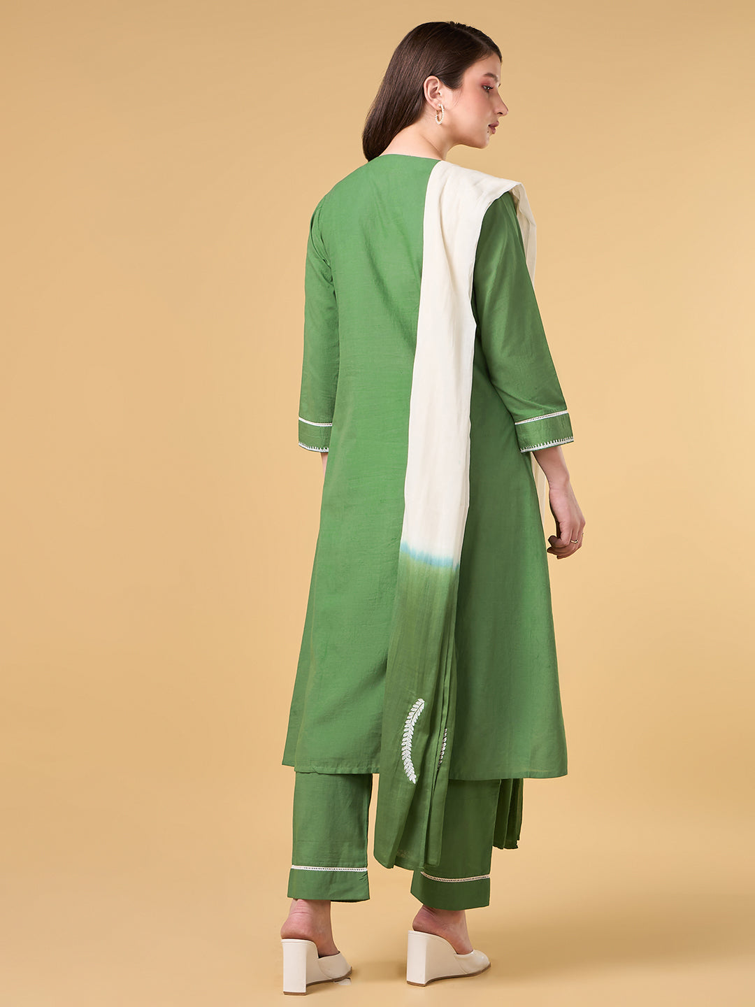 Green Hibiscus Cotton Suit