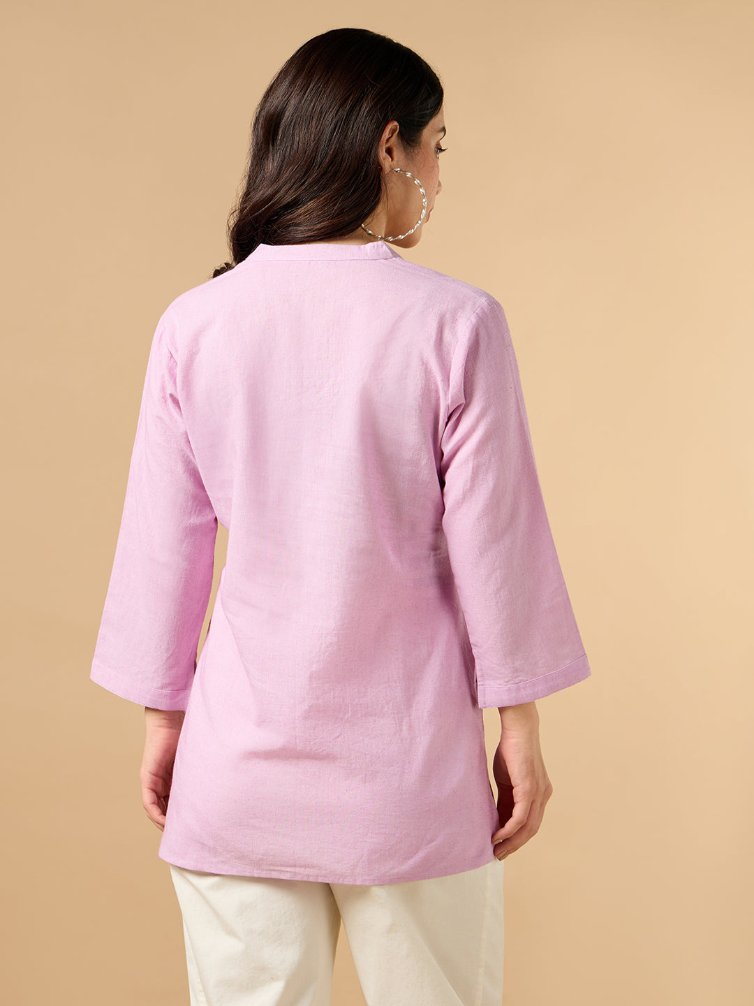 Classic Linen Lavender Short kurta