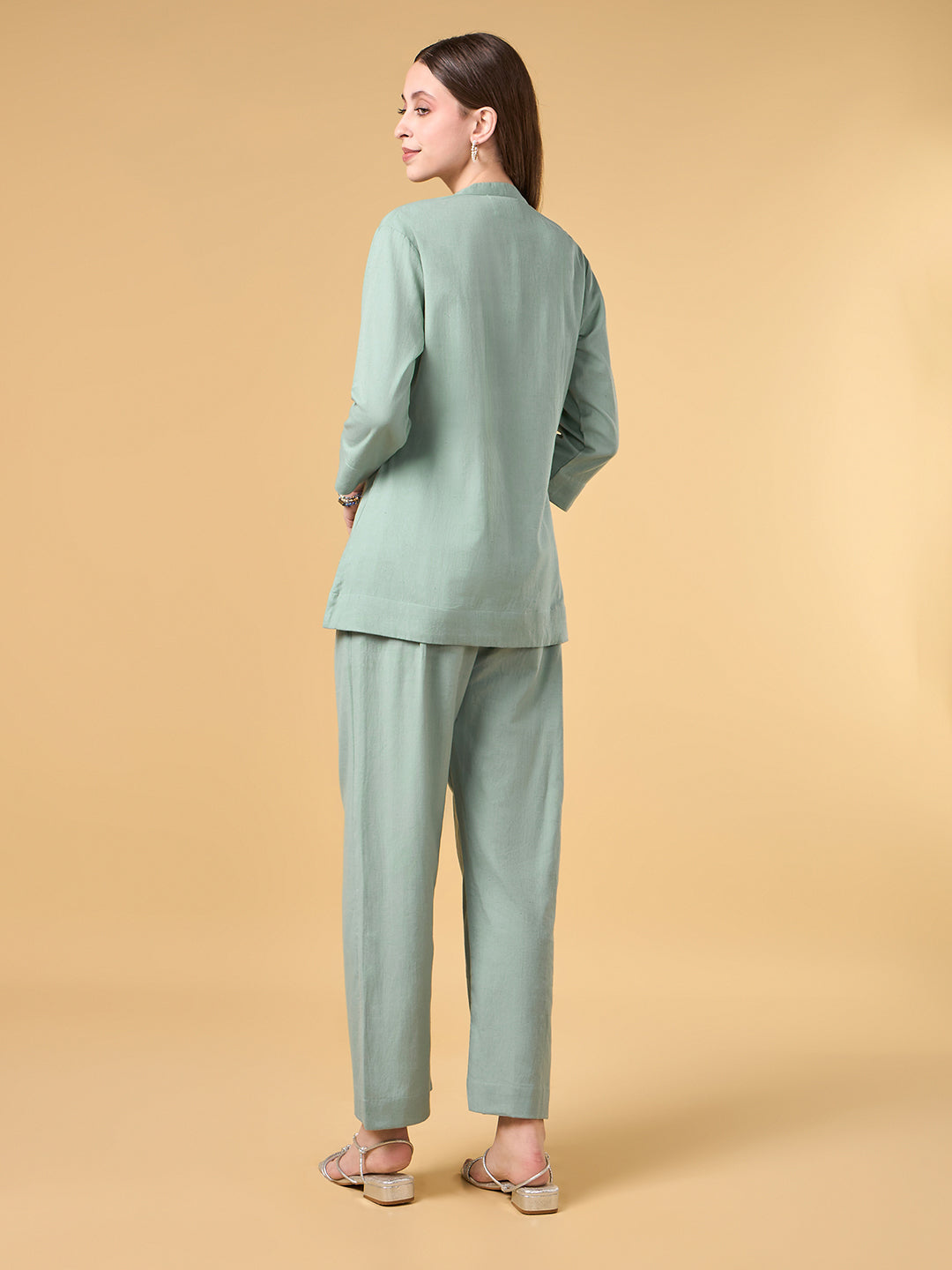 Cloud Grey Solid Cotton Co-ord Set