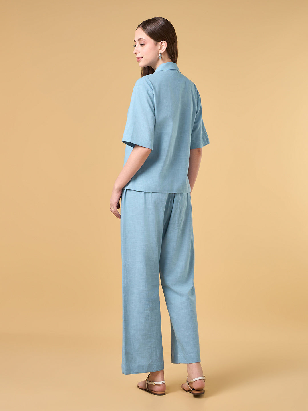Azure Solid Cotton Co-ord Set