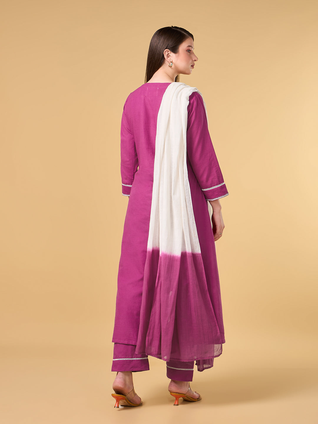 Pink Hibiscus Cotton Suit