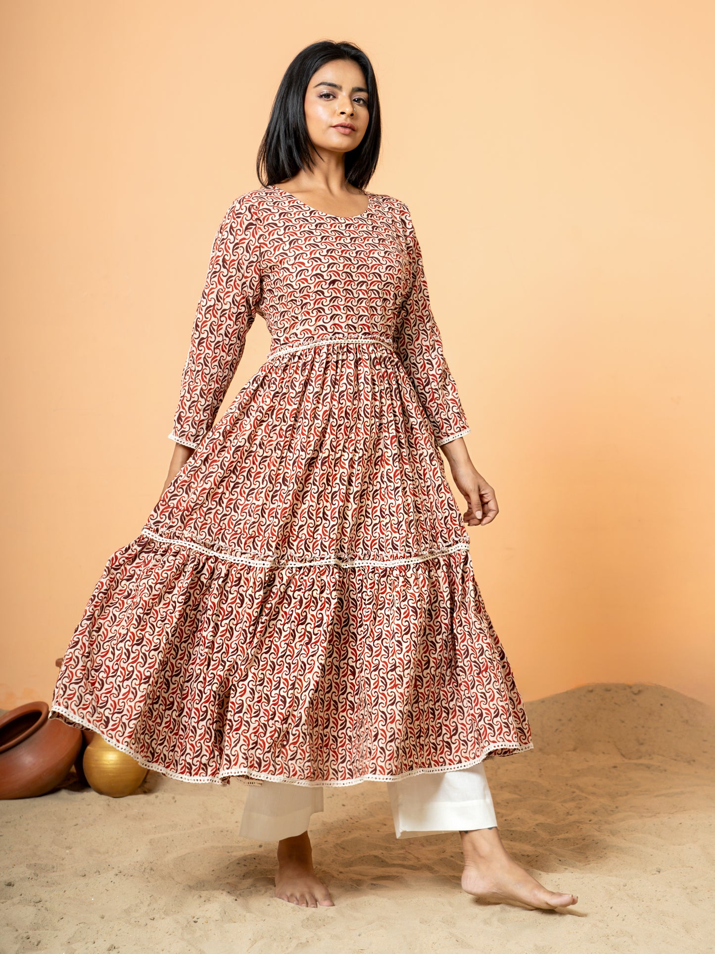 Cherry Red Barbie Cotton Kurta