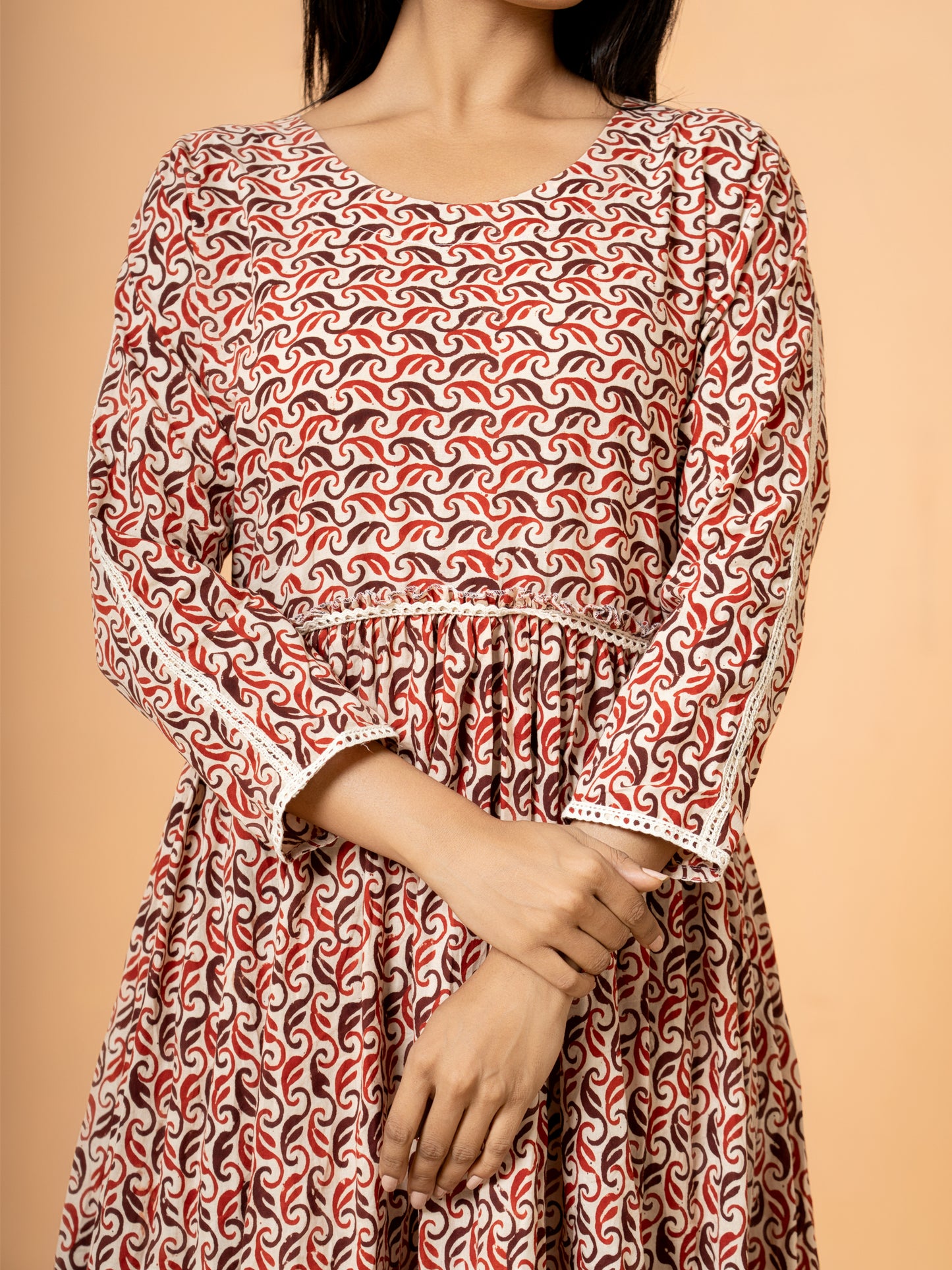 Cherry Red Barbie Cotton Kurta
