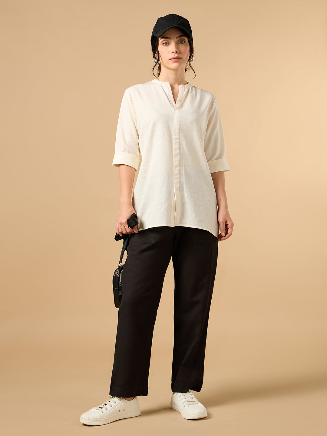 Black Cotton Smart Pant