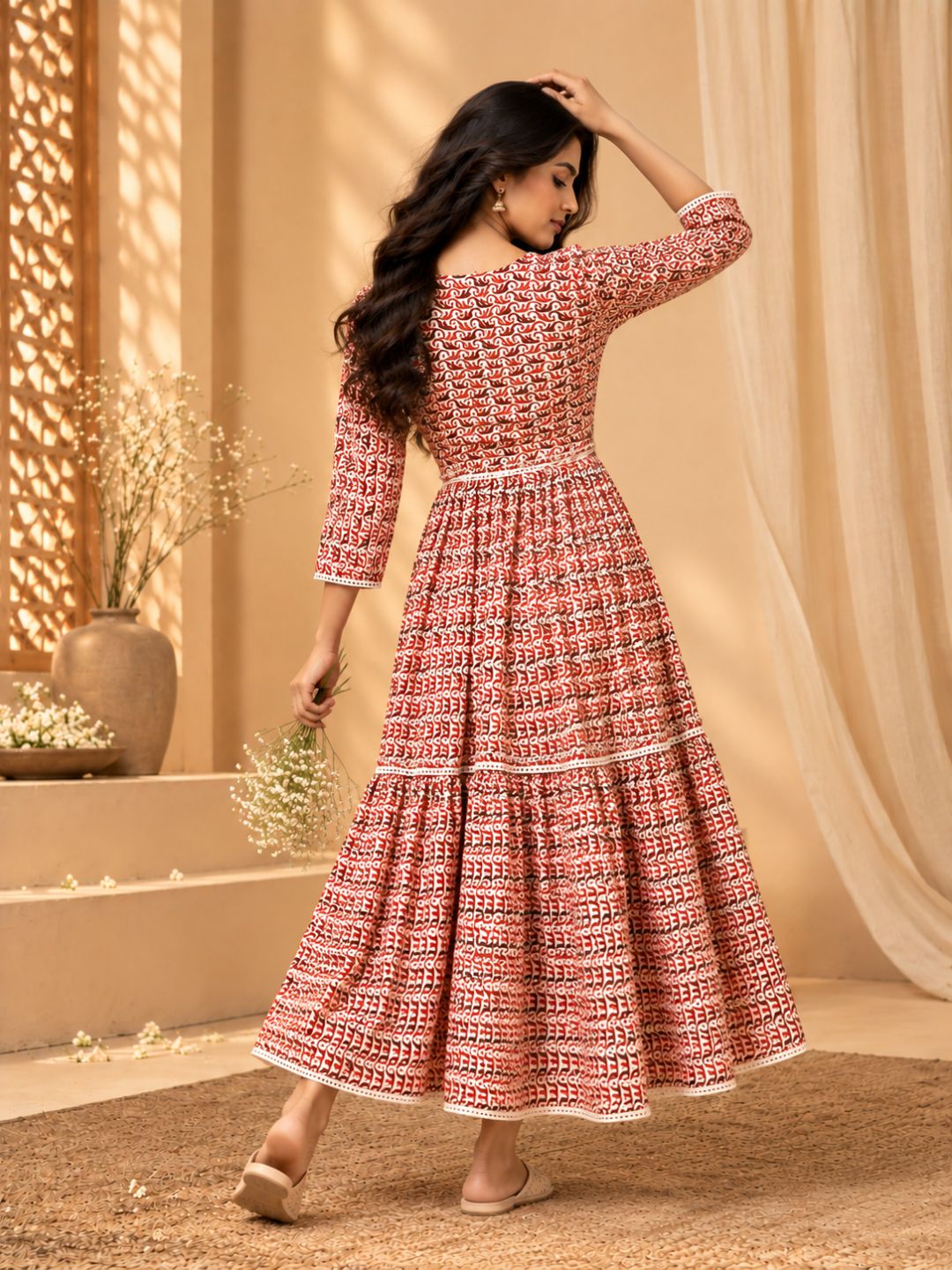 Cherry Red Barbie Cotton Kurta