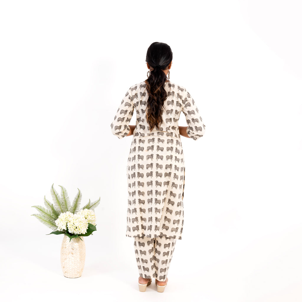 Bull Printed Kurta Pant Co-ord Set