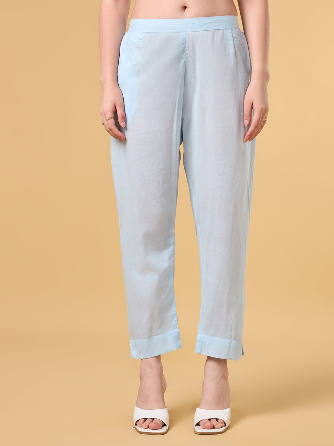 Pastel Aqua Brush Painted Cotton Suit