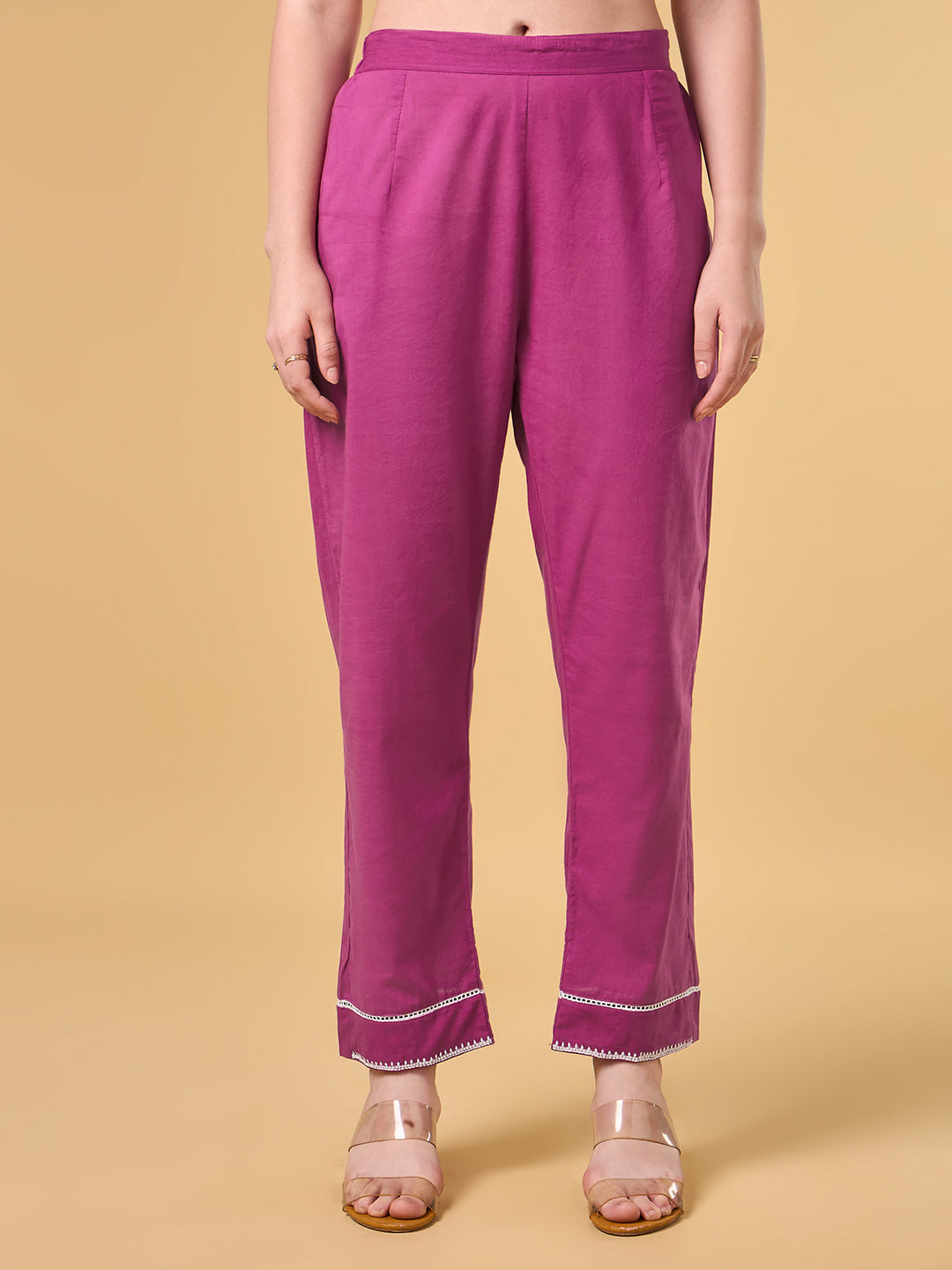 Pink Hibiscus Cotton Suit
