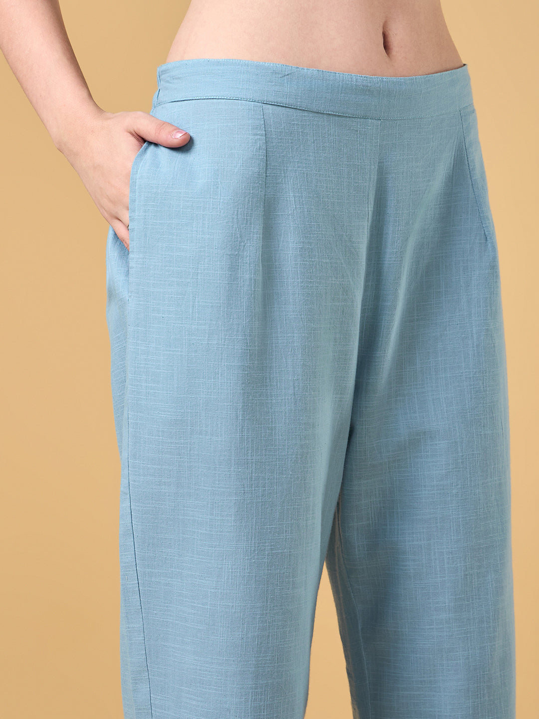 Azure Solid Cotton Co-ord Set