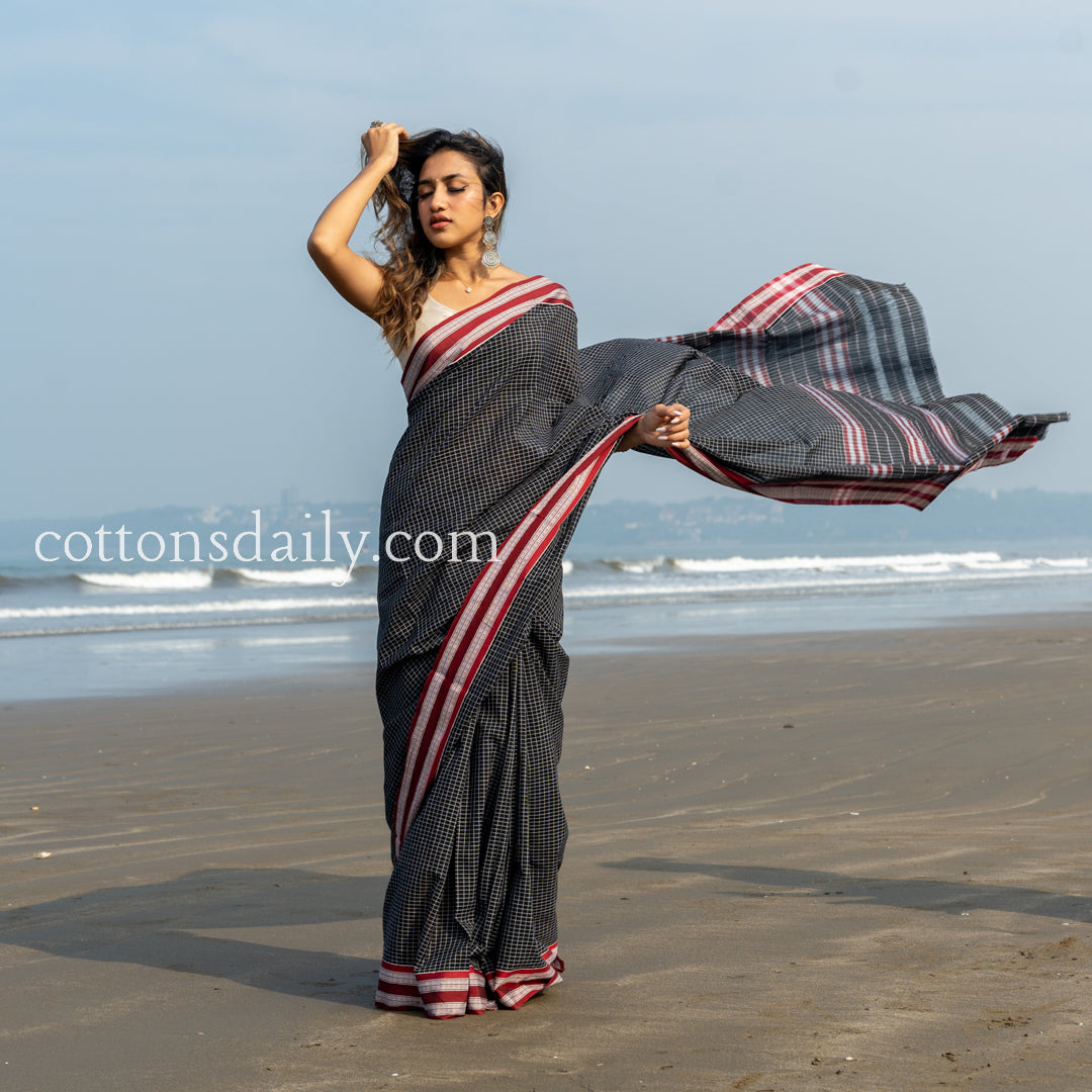 Beauty in Miramar Black Kunbi Saree