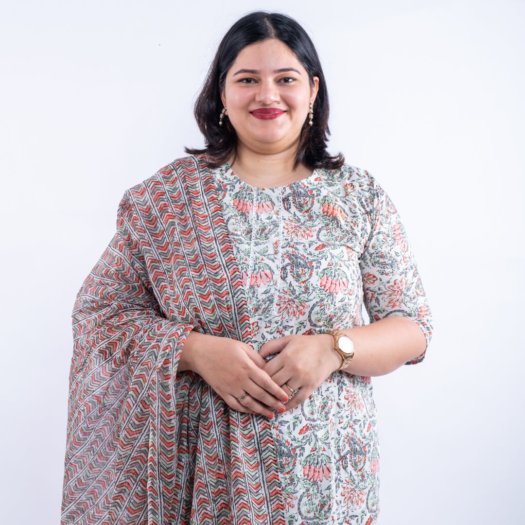 Lotus Rapid Printed Cotton Plus Size Suit