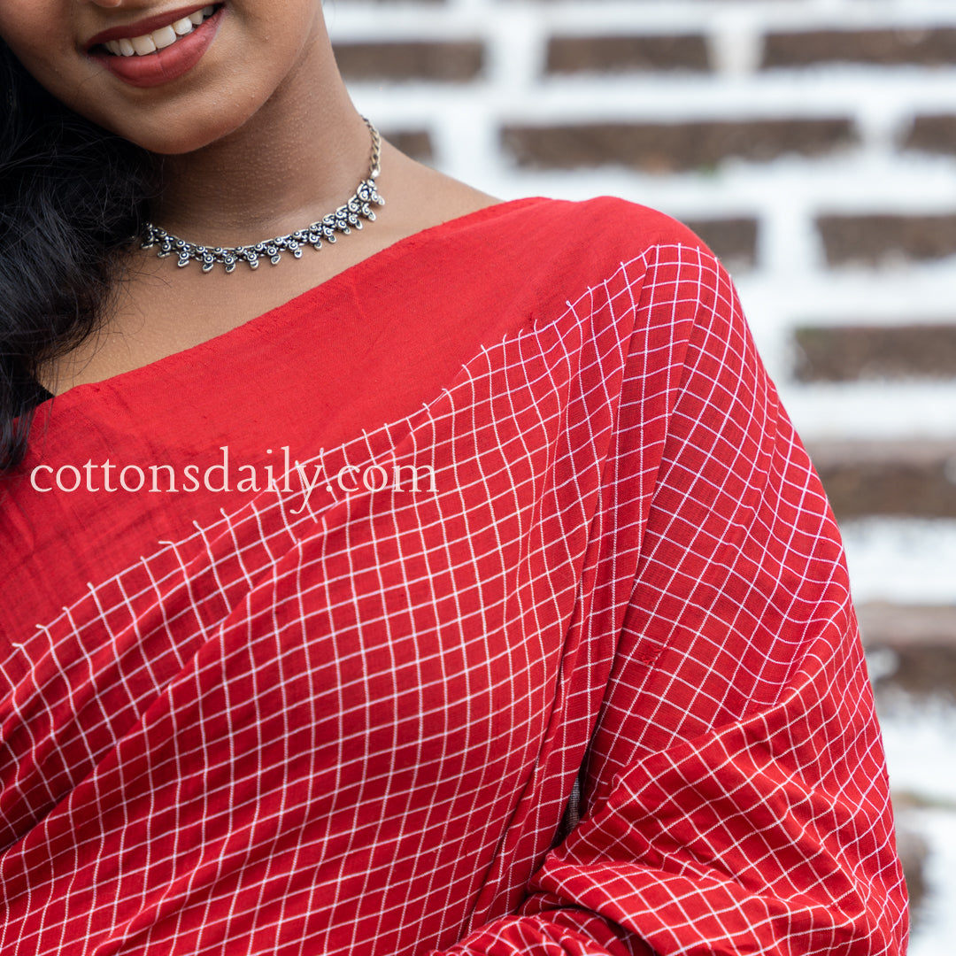 Glamourous Panaji Red Kunbi Saree