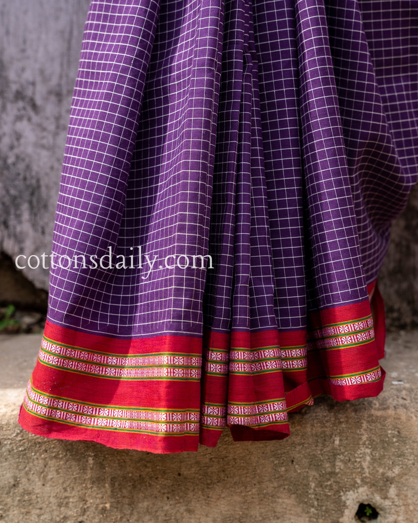 Fancy Fontainhas Magenta Kunbi Saree
