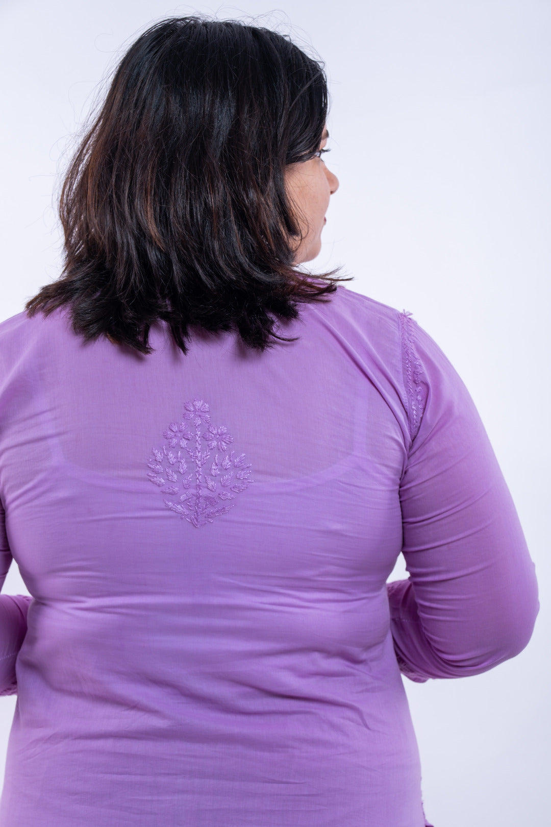 Lavender Hand-Chikankari Cotton Co-ord Set