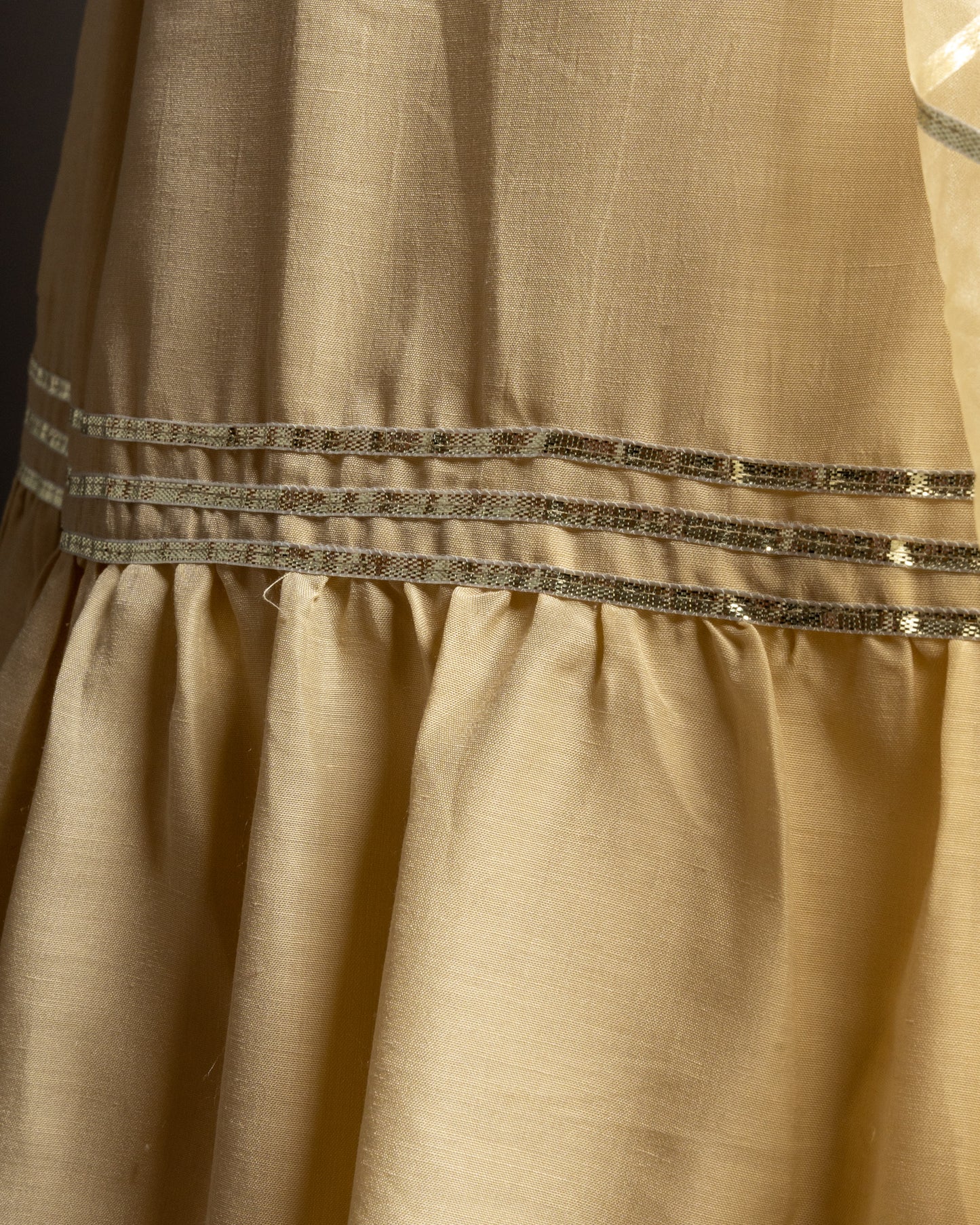 Pastel Cream Gotta Patti Anarkali Muslin Cotton Festive Suit