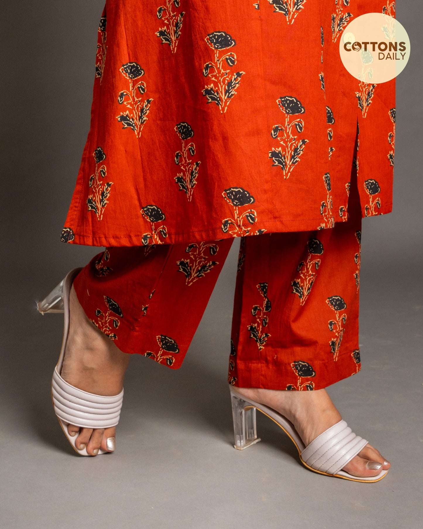 Maroon Ajrakh A-Line Kurta Set