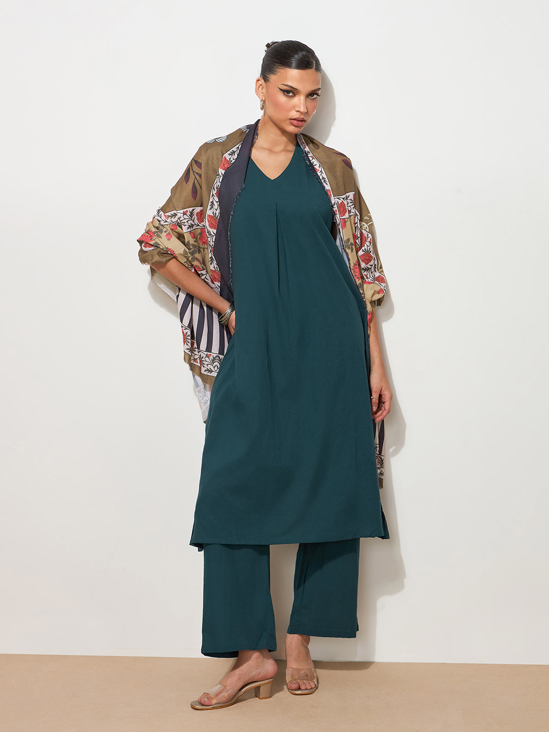 Prussian Blue Solid Cotton Suit