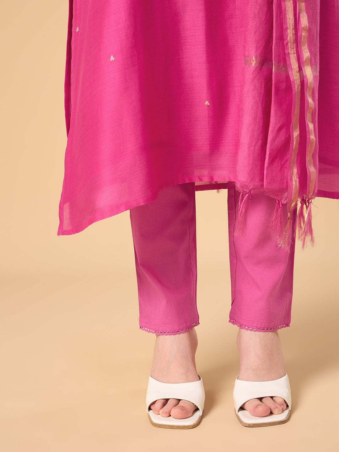 Rani Pink Chanderi Cotton Suit