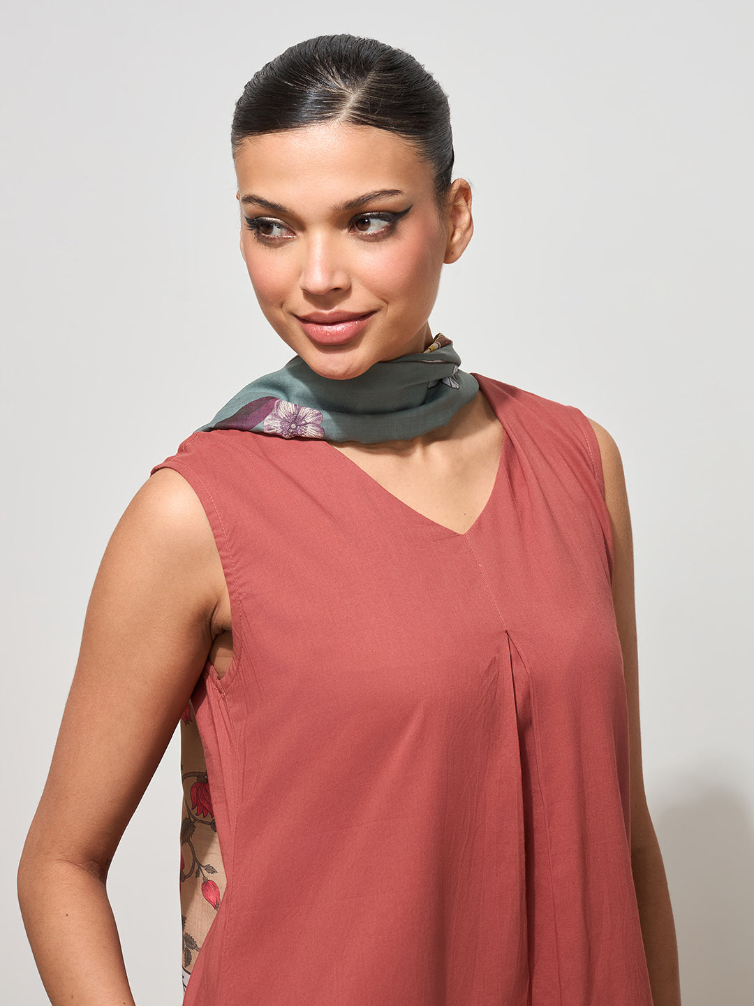 Chestnut Solid Cotton Suit