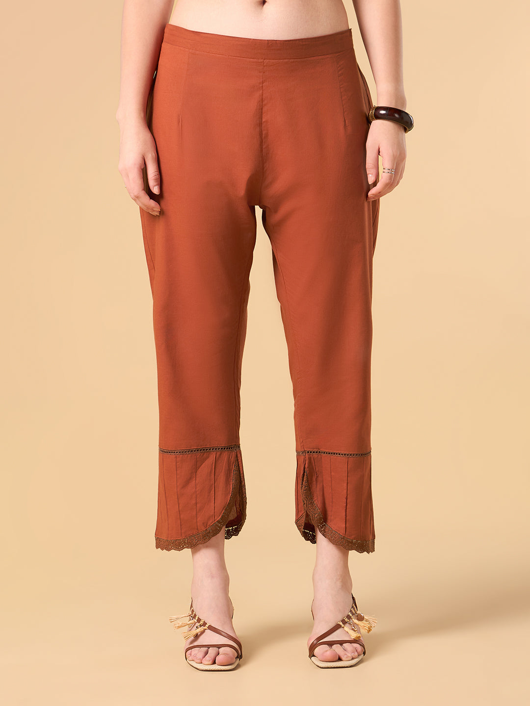 Amber Orange Embroidered Cotton Suit