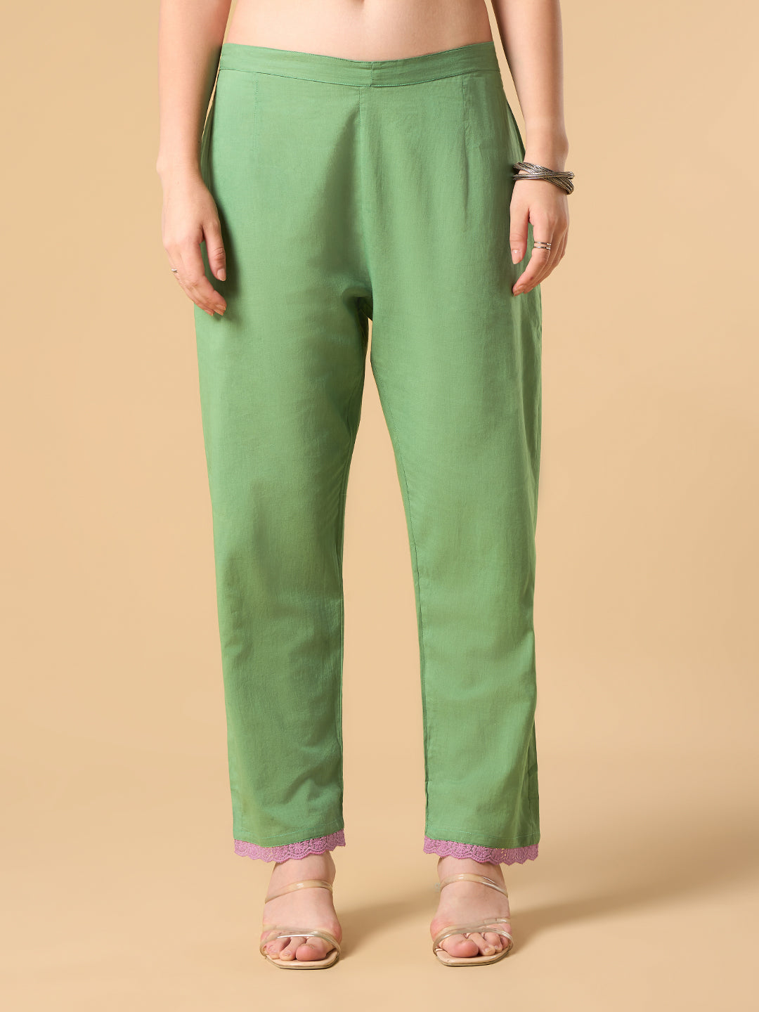 Green Chanderi Cotton Suit