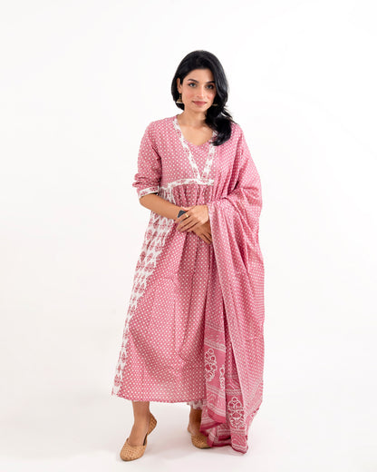 Rose Polka Dots Cotton Suit