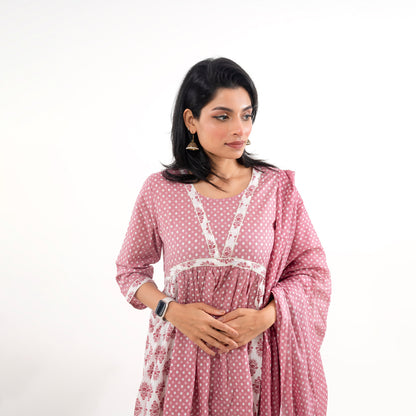 Rose Polka Dots Cotton Suit