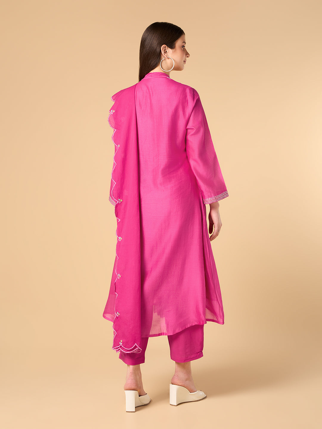 Royal Pink Chanderi Cotton Suit