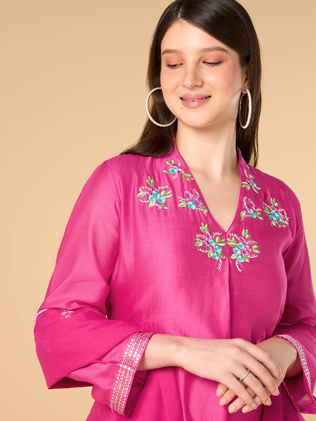 Royal Pink Chanderi Cotton Suit