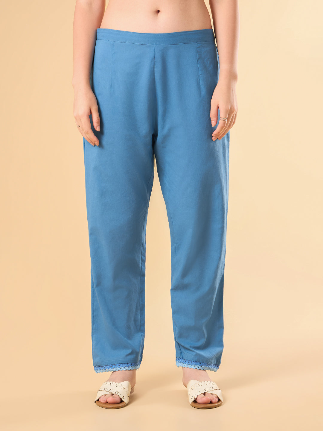Sky Blue Chanderi Cotton Suit