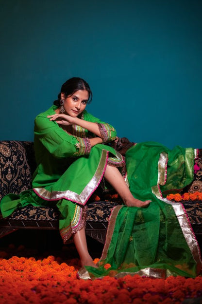 Adaah Green Gota Patti Festive Suit