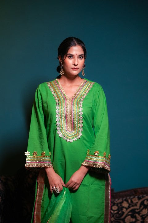 Adaah Green Gota Patti Festive Suit