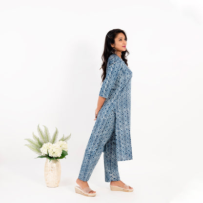 Indigo Bagru Print Cotton Co-ord Set