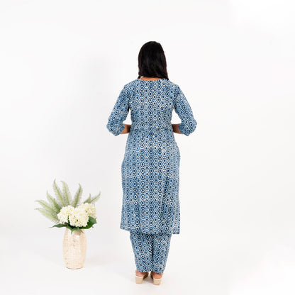 Indigo Bagru Print Cotton Co-ord Set