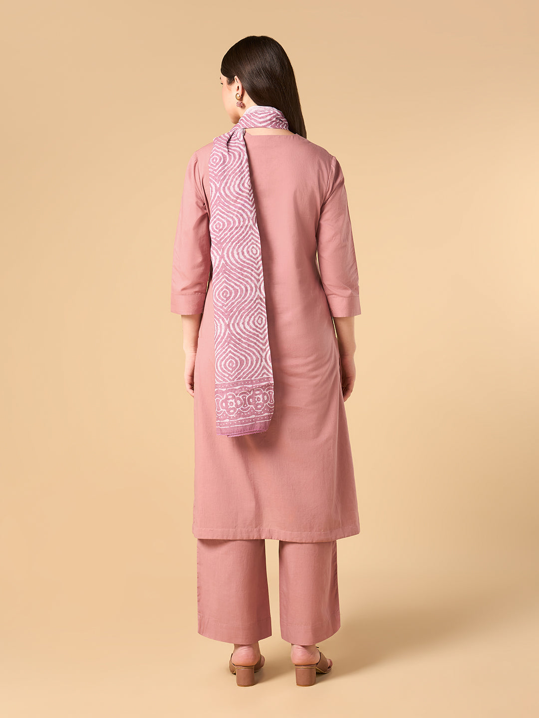 Mellow Rose Solid Cotton Suit