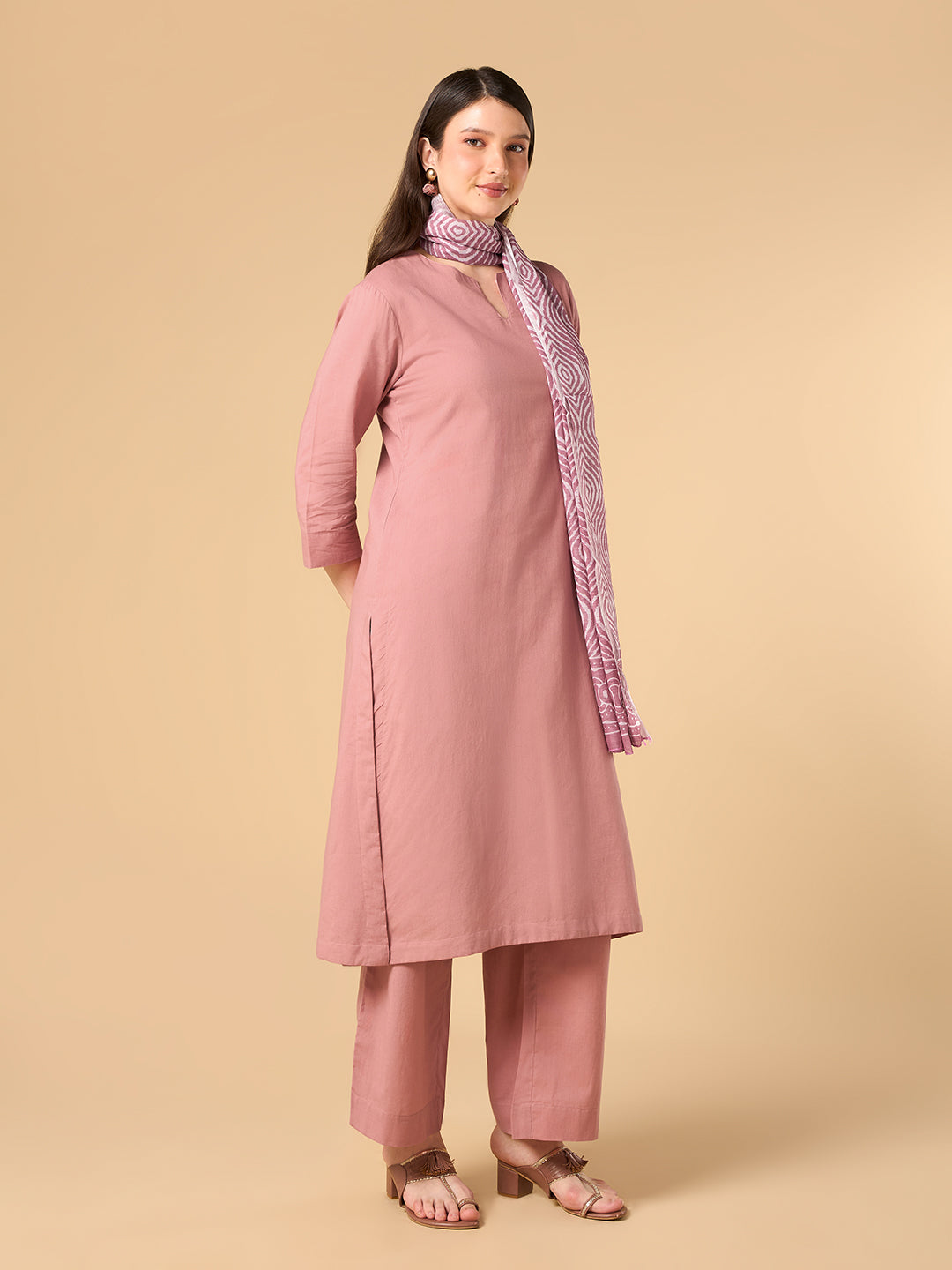 Mellow Rose Solid Cotton Suit