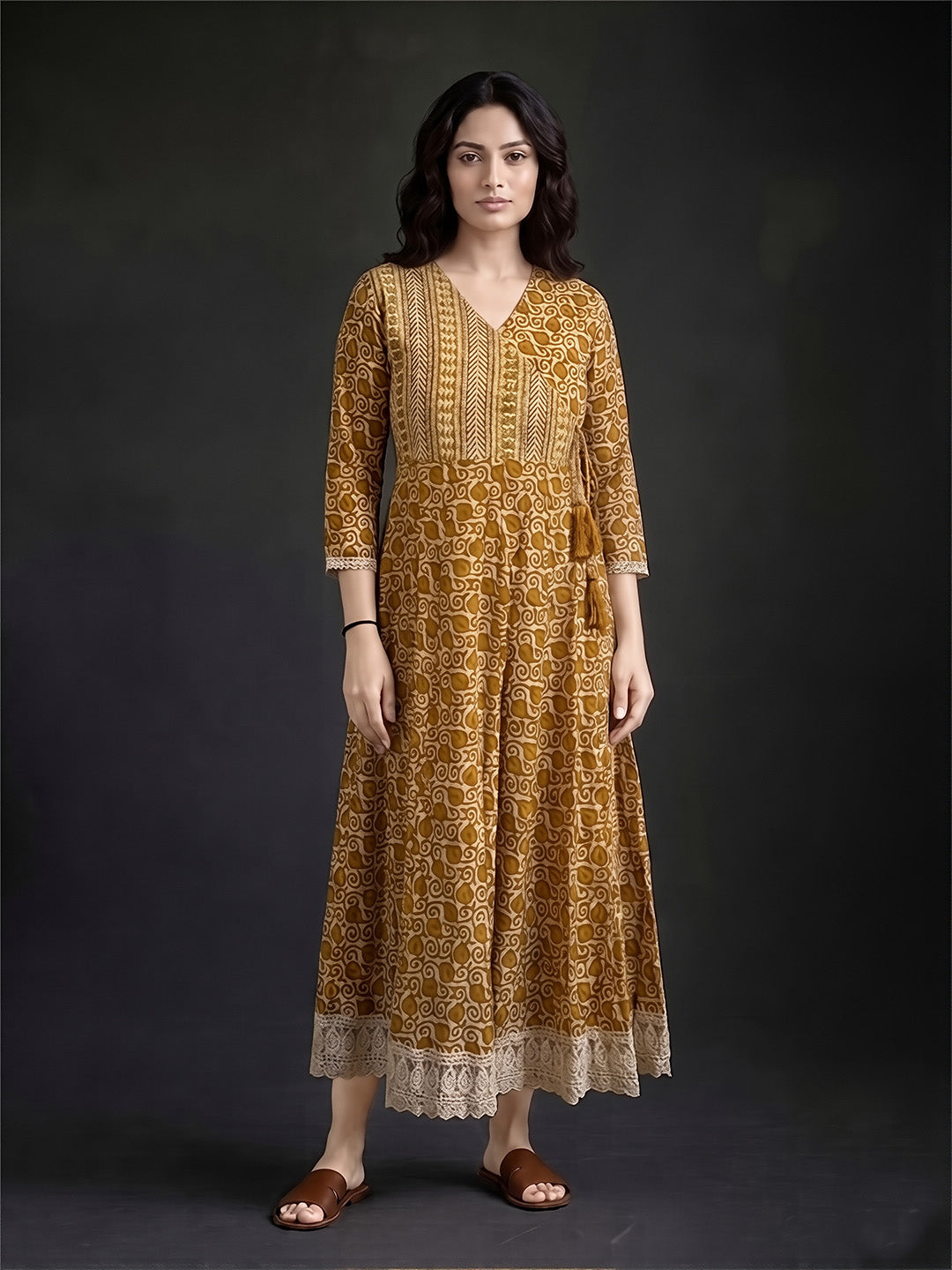 Ivory Pearl Work Cotton Kurta