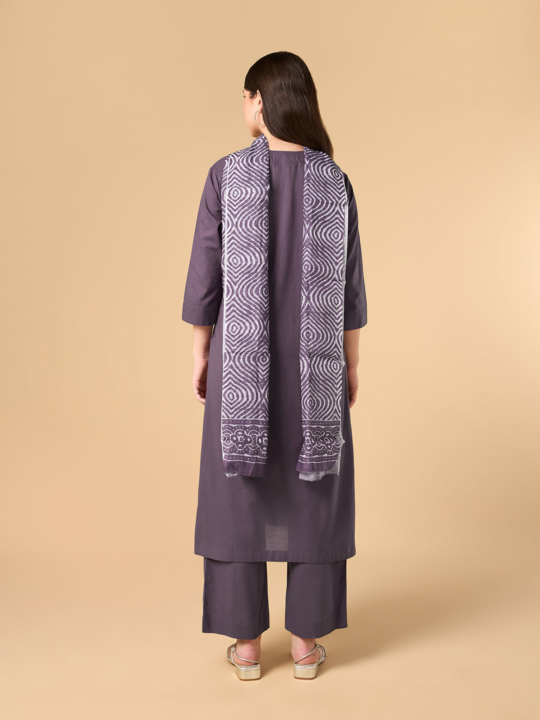 Grape Wine Solid Cotton Suit