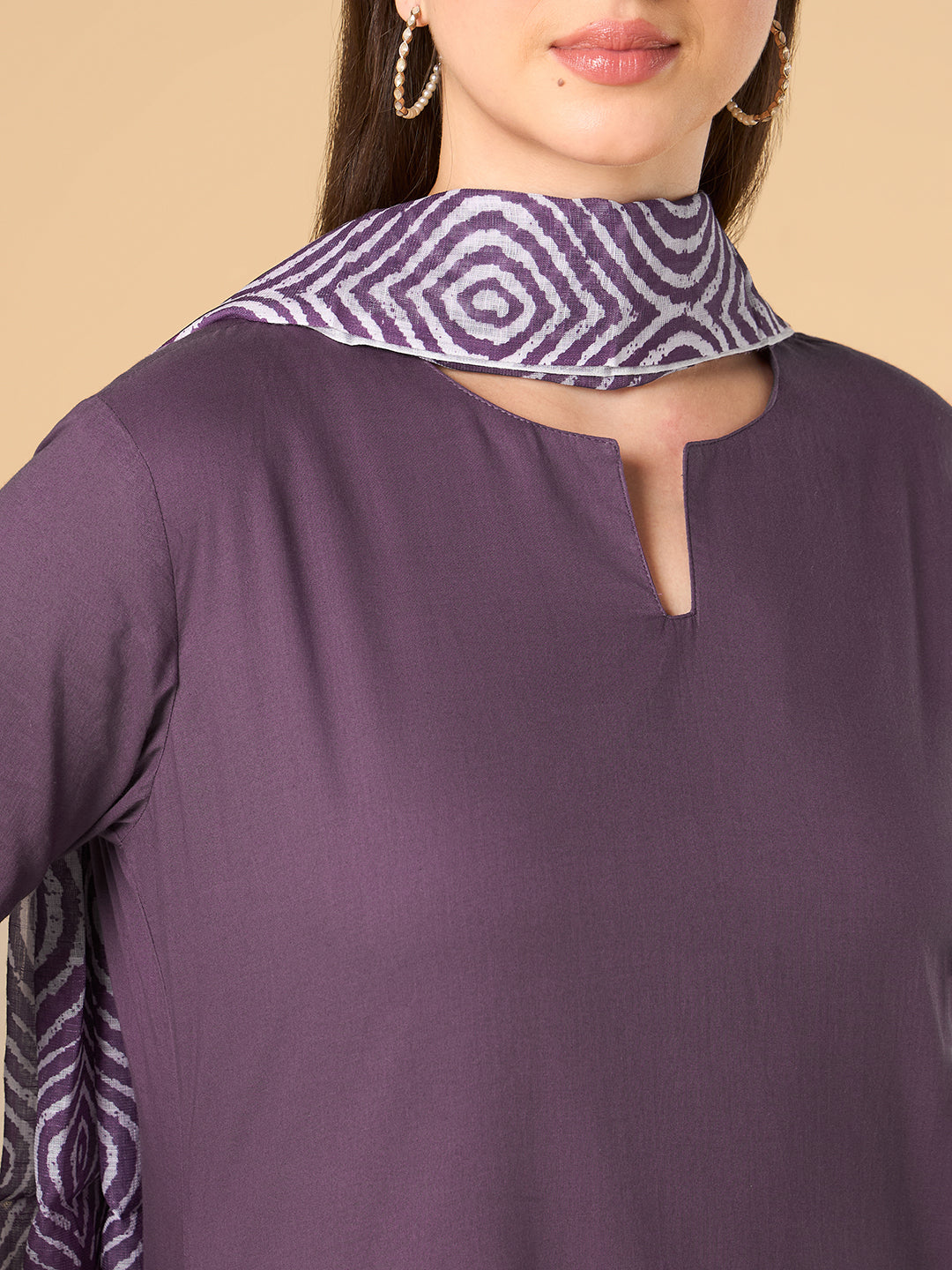 Grape Wine Solid Cotton Suit