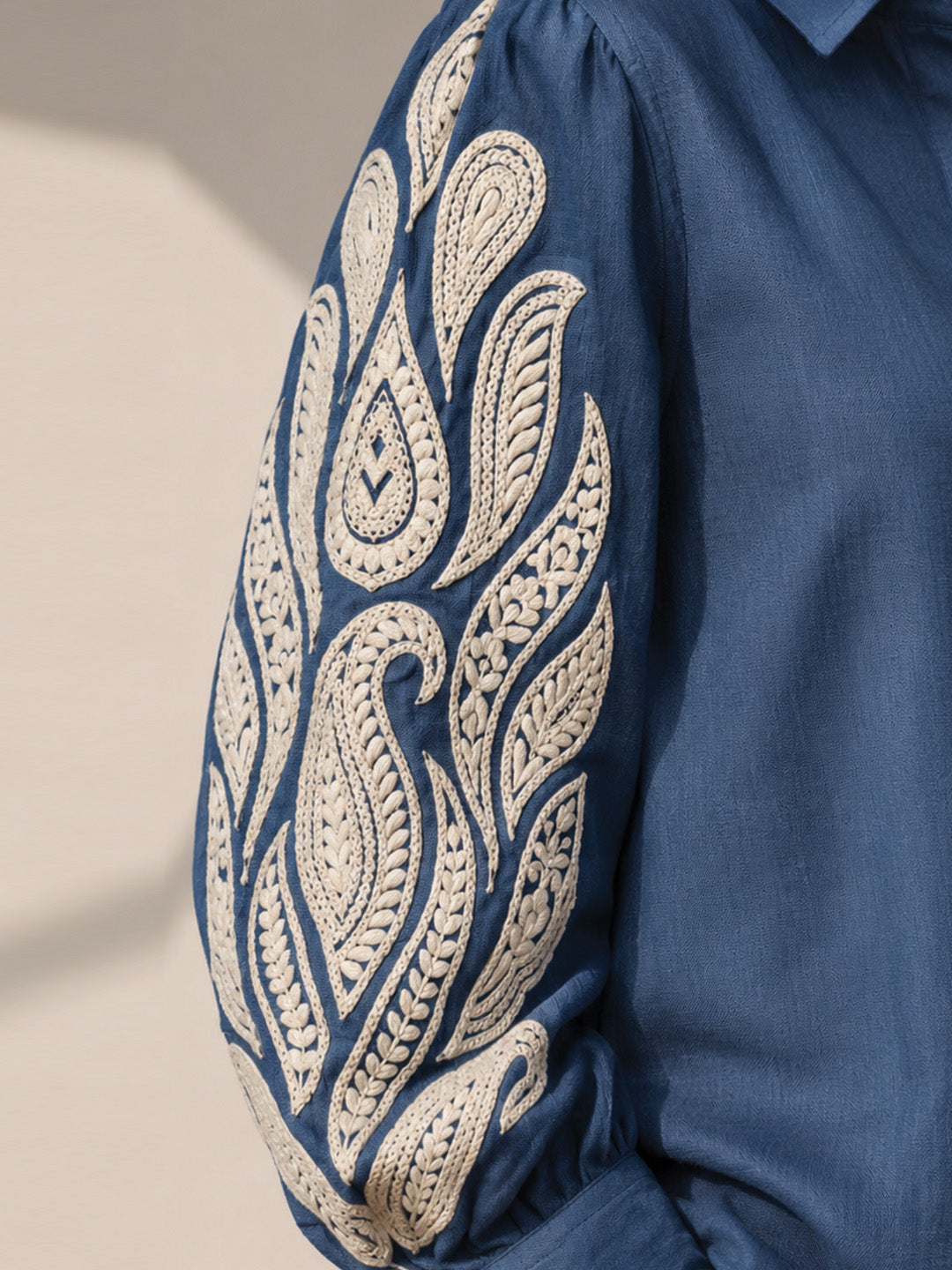 Blue Embroidered Shirt