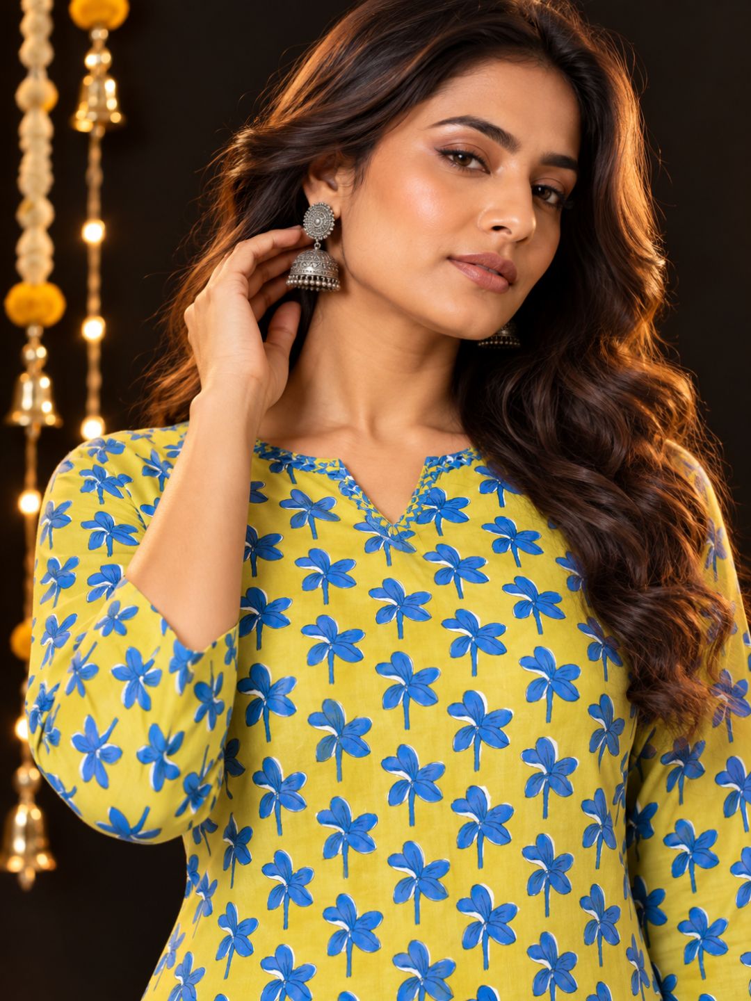Green Nayantara Printed Cotton Kurta