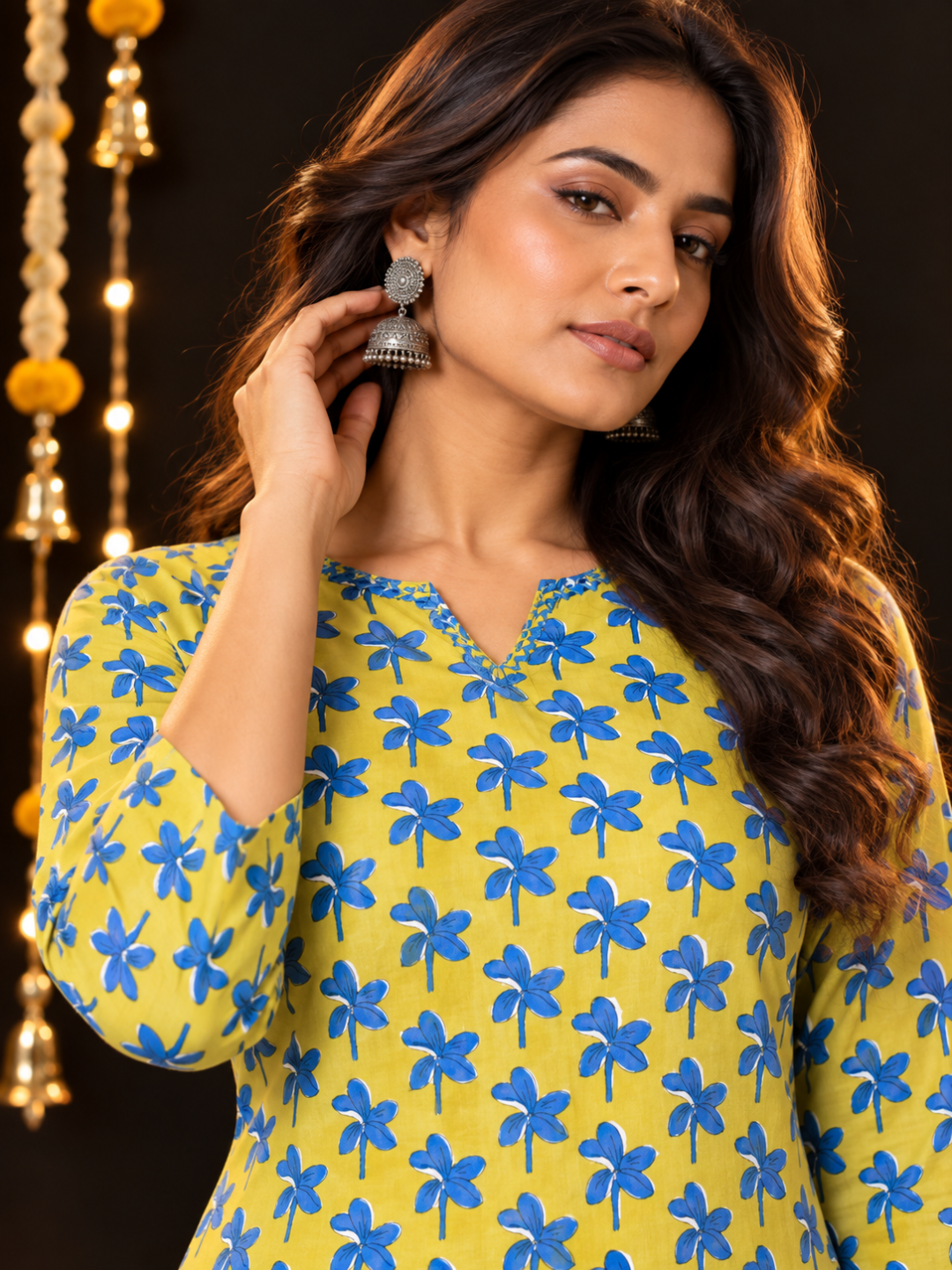 Green Nayantara Printed Cotton Kurta