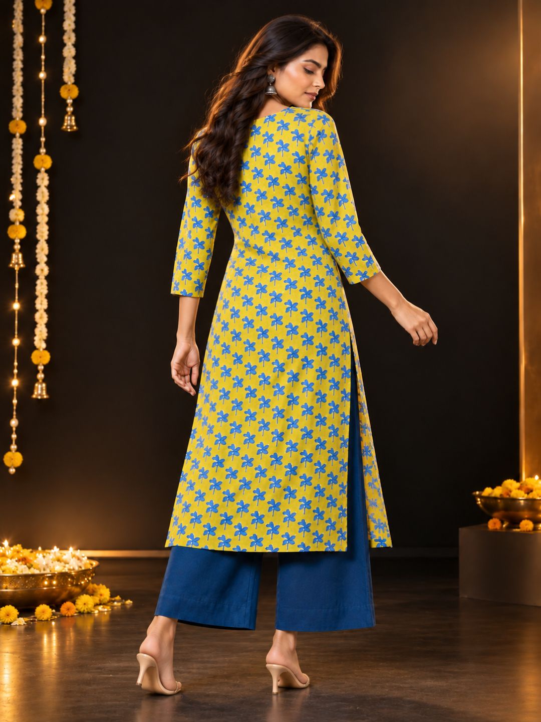 Green Nayantara Printed Cotton Kurta