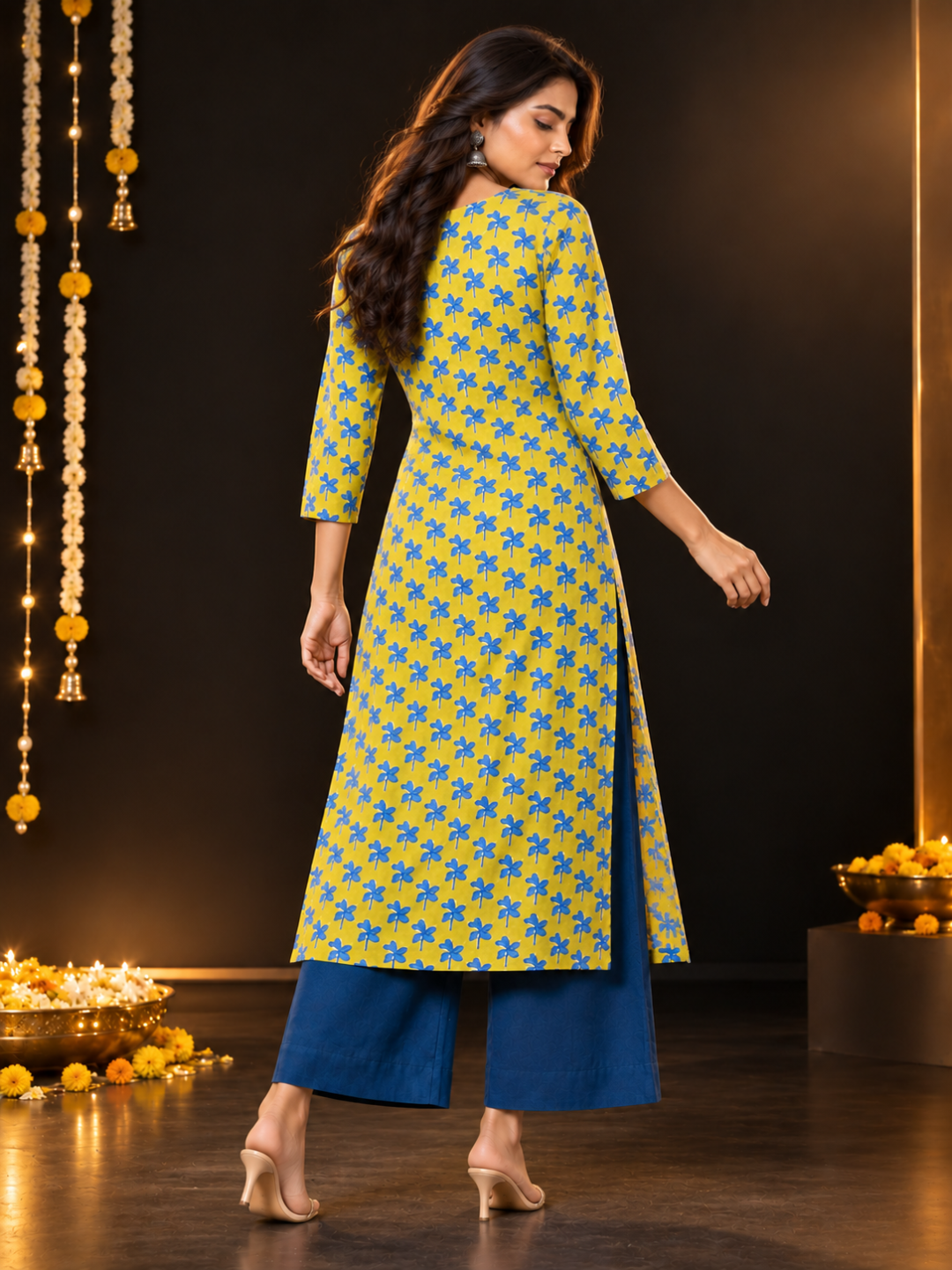 Green Nayantara Printed Cotton Kurta