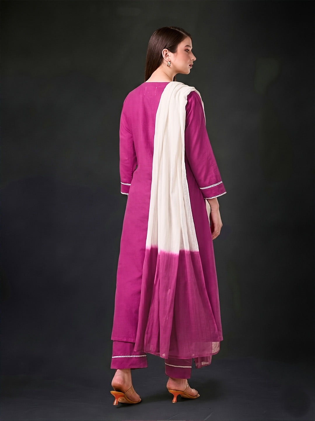 Pink Hibiscus Cotton Suit
