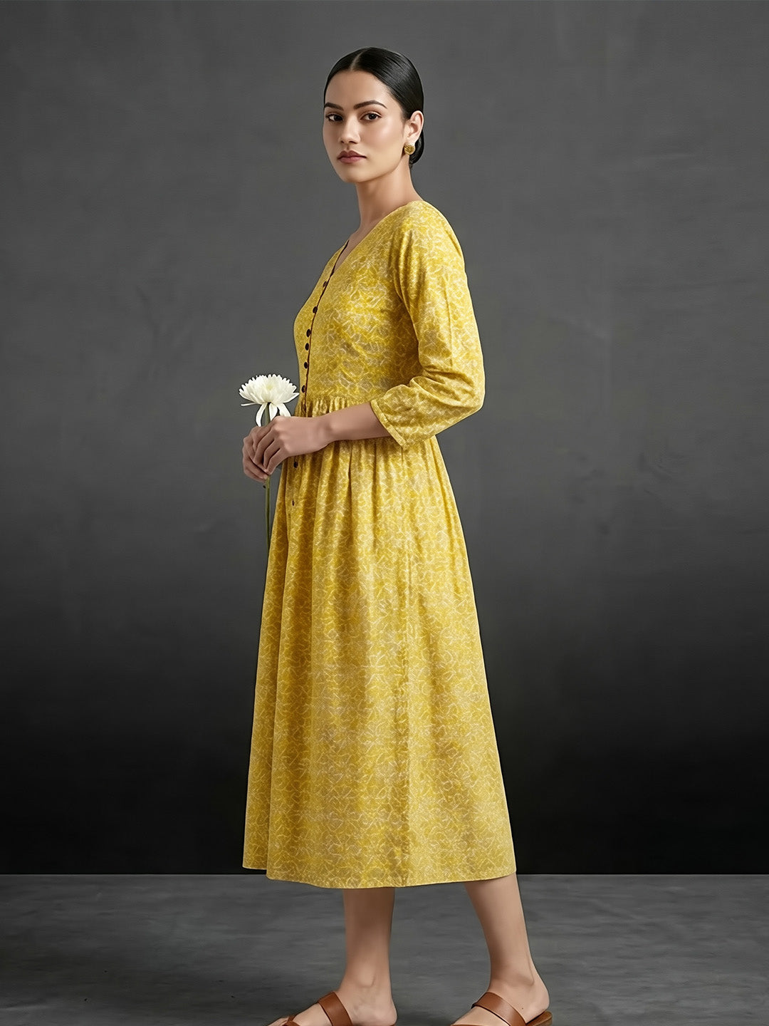 Vibrant & Stylish Yellow Cotton Dress