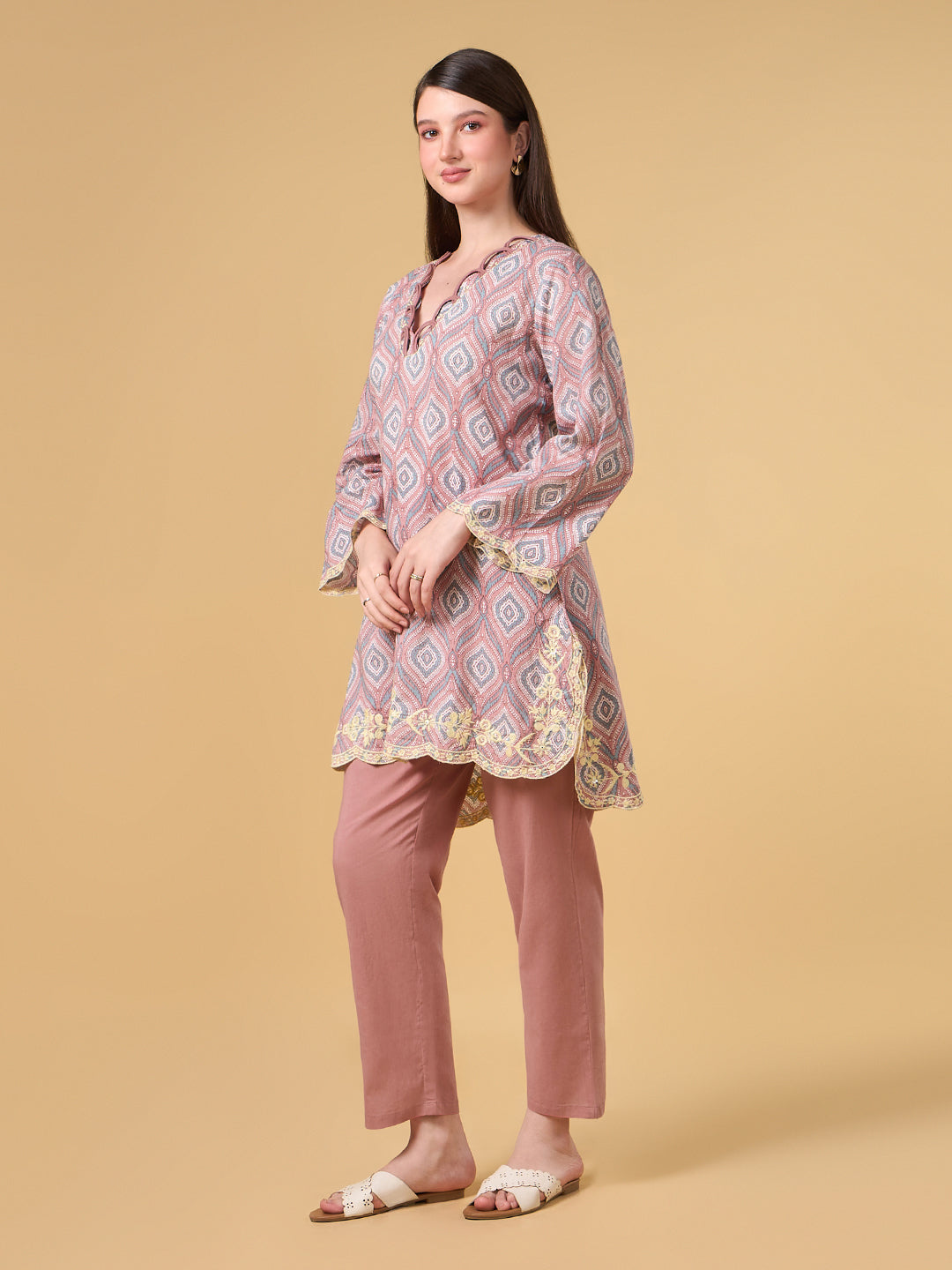 Blushing Peach Cotton Co-ord Set